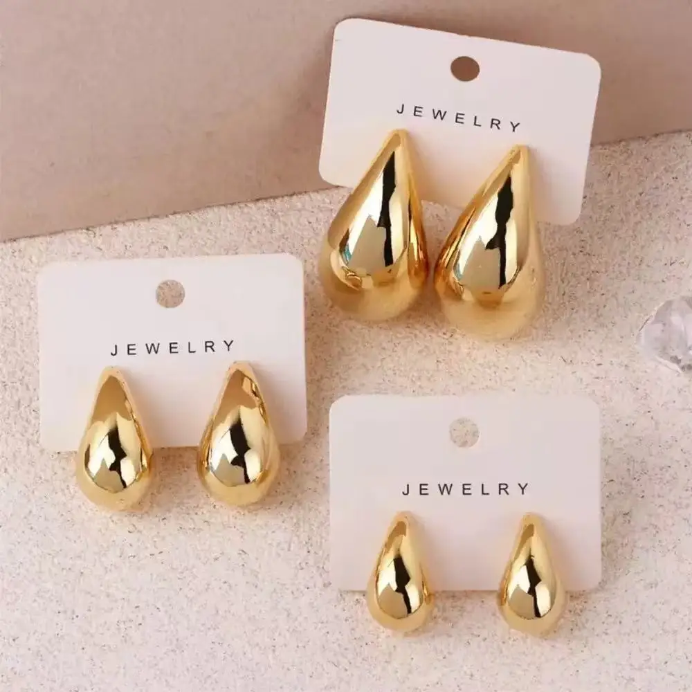 Fashionable Minimalist Gold Water Droplet Earrings With Simple Design Lns Women's Column Earrings Available In Multiple Silver L