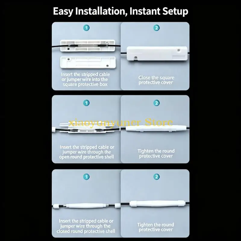 P9JB Plastic Fiber Optics Splices Box, 100Piece Drop Cable Protections Box for Covering and Organizing Cable Connection Point