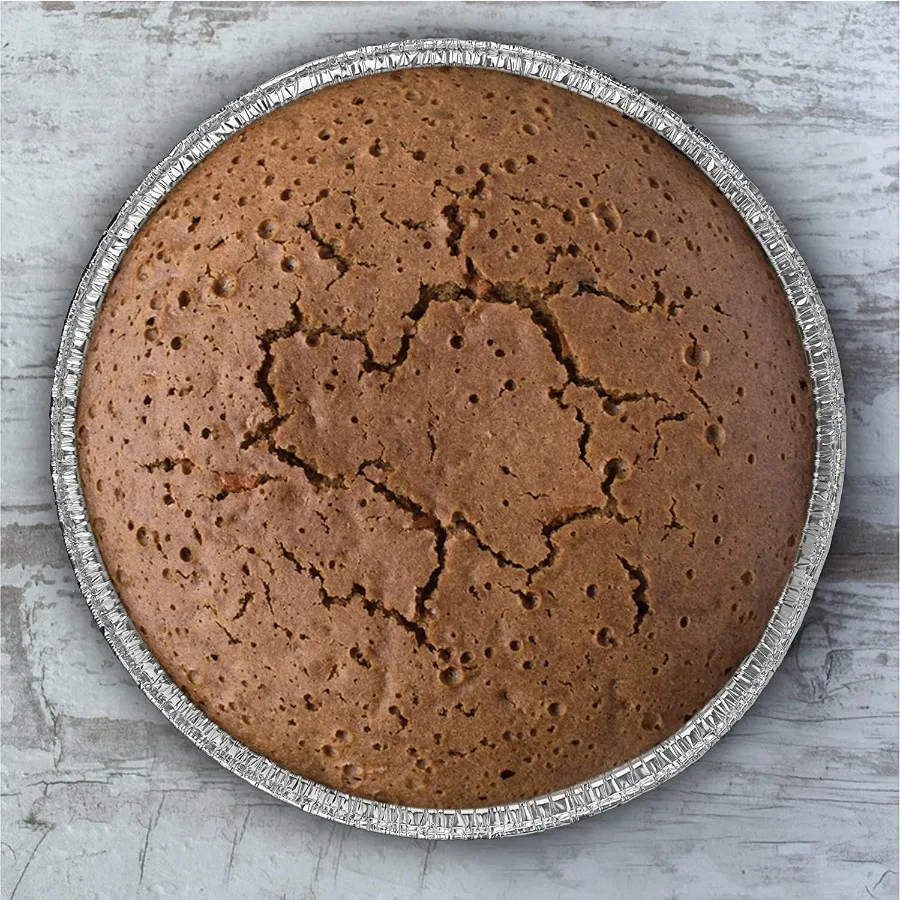 مقلاة كعكة مستديرة من الألومنيوم متينة وعميقة للغاية مقاس 8 بوصة للاستعمال مرة واحدة للخبز والتجميد والتخزين مثالية لبطانة الفرن الهولندية