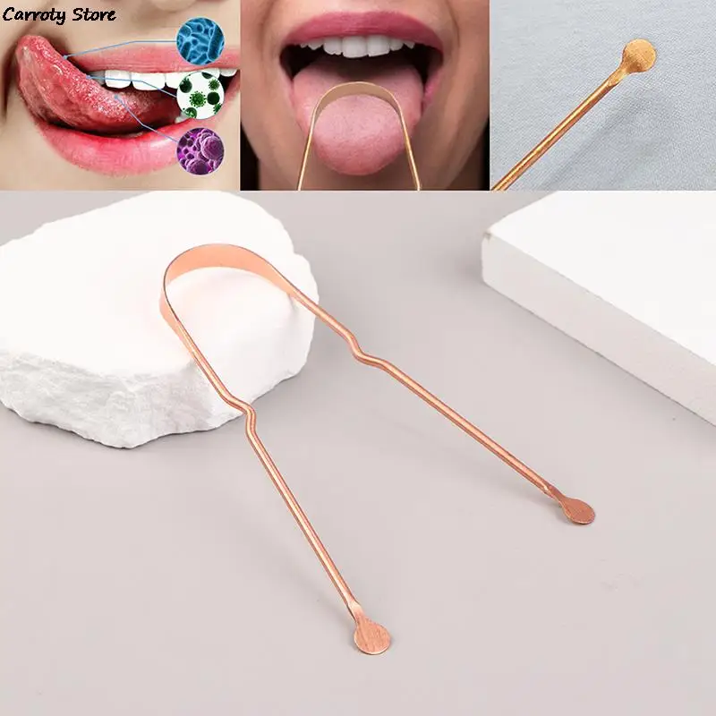 

1Pc Pure Copper Tongue Scraper Copper Tongue Cleaner Portable Tongue Scrapers Oral Cleaning Tools