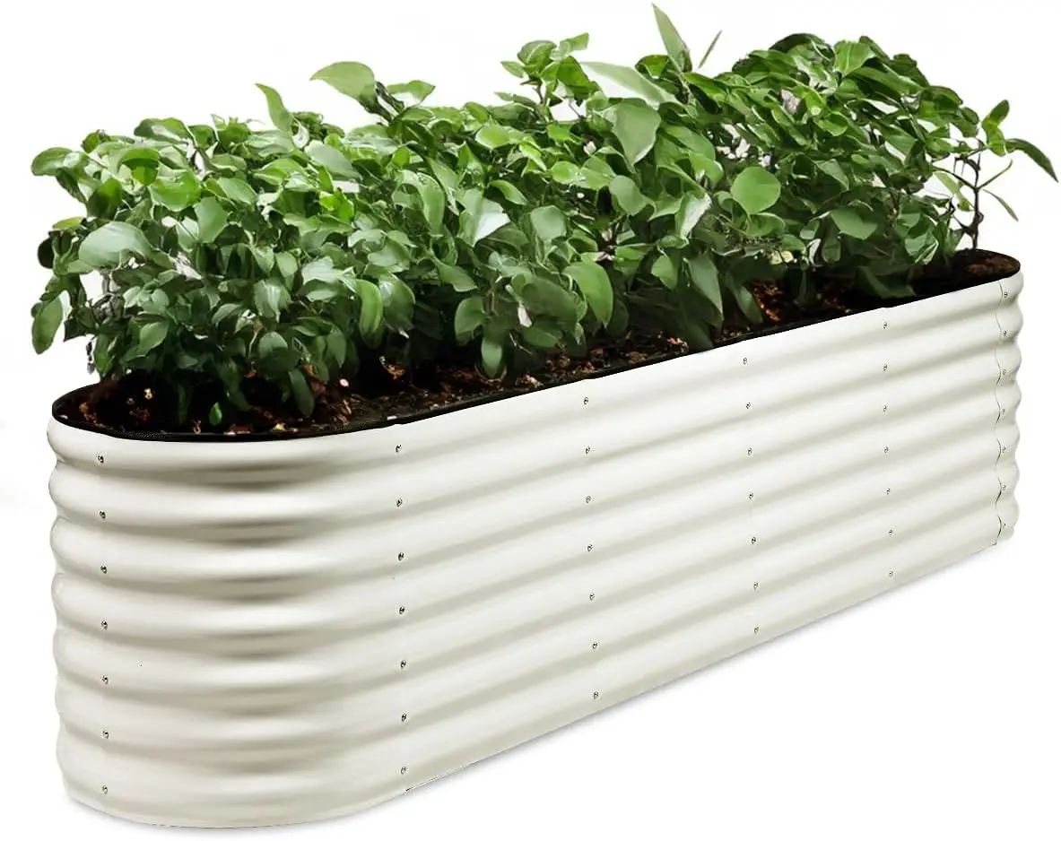

Raised Garden Bed 8x2x2FT, Galvanized Metal Raised Bed Outdoor Planter Box, Deep Root Large Planter Bed for Vegetables,