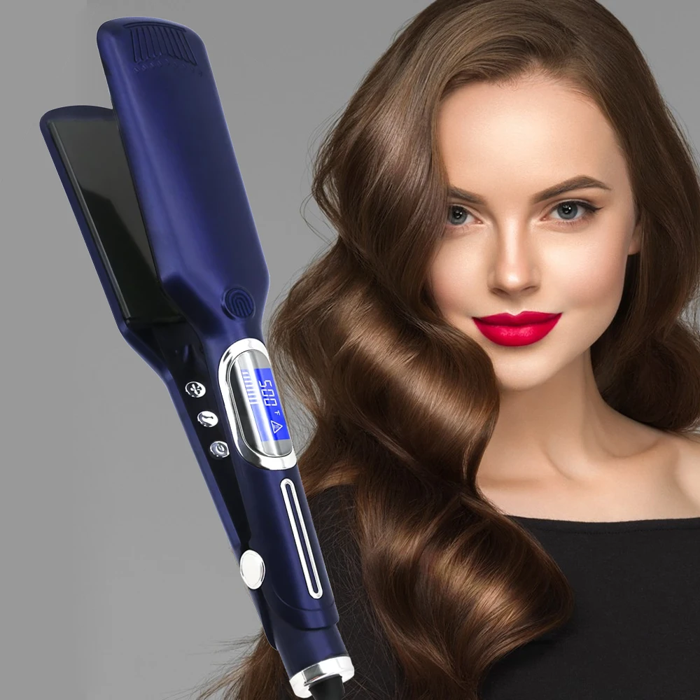 

Hair Straightener Curler 500°F Professional Hair Flat Iron For Salon Styling Tools Keratin Treatment Dual Voltage LCD Display