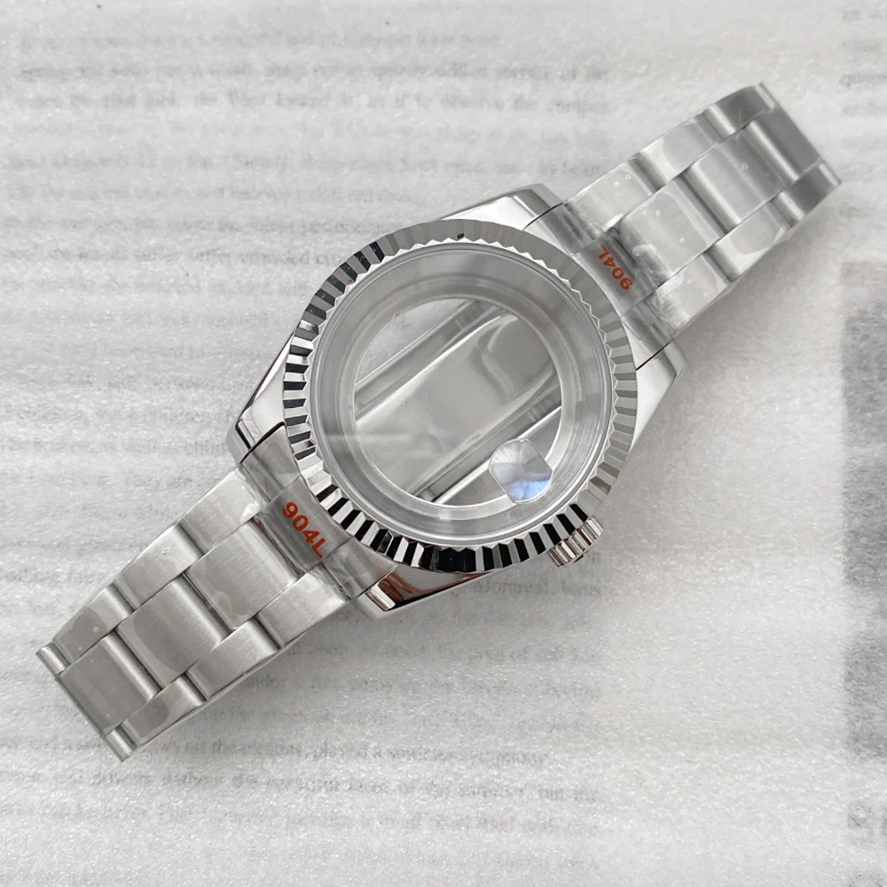 36mm/40mm NH35 Watch Case With 20mm Strap fit For NH35 NH36 NH34 Movement Men Sapphire Crystal Glass Watch Cases Strap Set