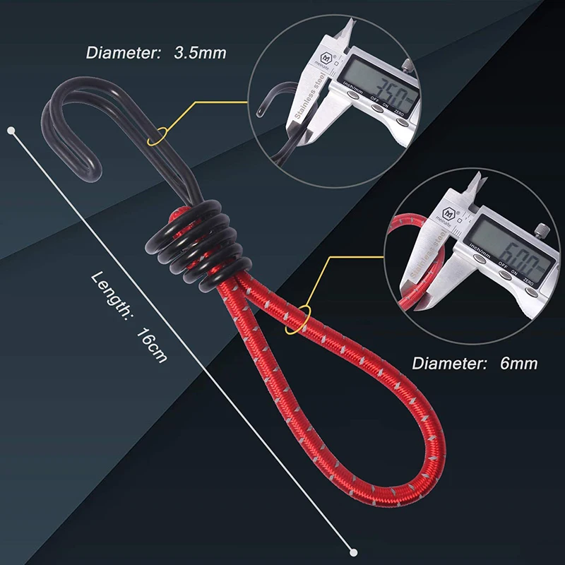 Ganchos con cordón, hebillas de cuerda elástica, soporte de carga fuerte, Clips para toldo de tienda al aire libre, suministros de acampada, ampliamente utilizados y duraderos, 5 uds.