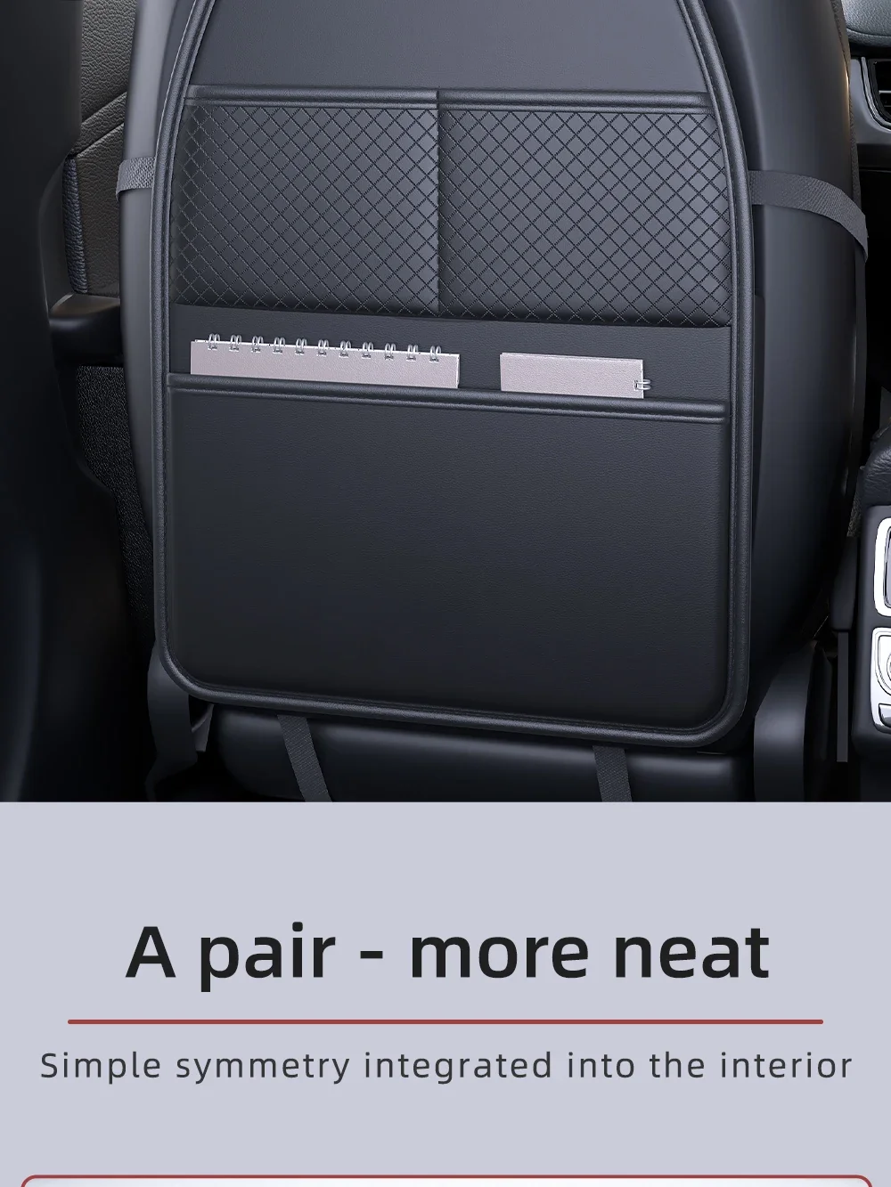 Autositz-Kick-Proof-Pad mit Taschen, PU-Leder, Schutzabdeckung für die Rückenlehne des Autositzes, multifunktionaler Tablet-Halter für Kinder – Detail 7