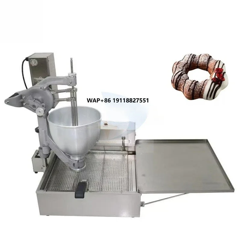 

Commercial Hand Cranked Desktop Electric Poti Doughnut Machine Multi Flower Semi Automatic Frying Machine