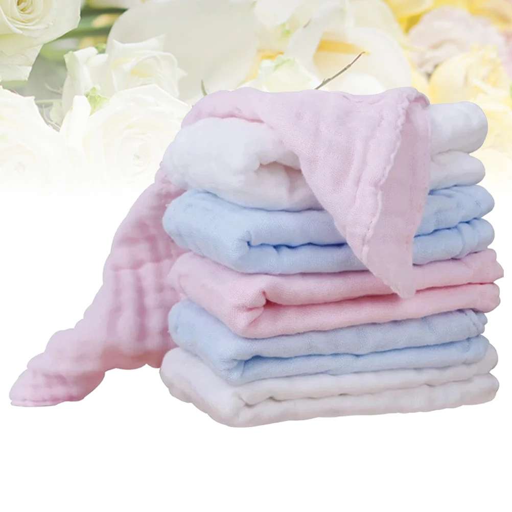 

6 Pcs Gauze Towels Pure Cotton Baby Feeding Towel Square Newborn Facecloth Nursing Absorbent Friendly