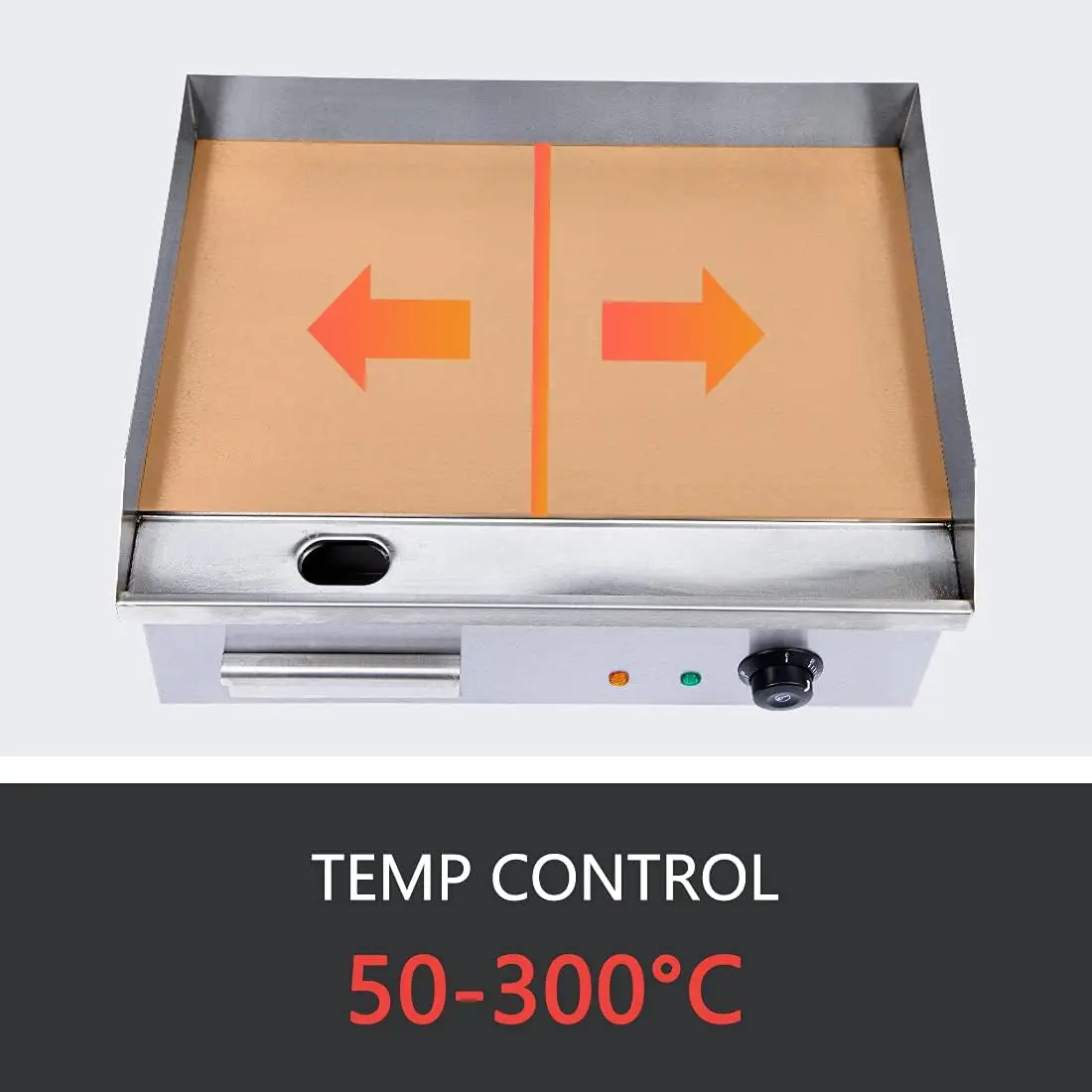 Teppanyaki, Electric Griddle Cooktop Countertop Commercial Flat Top Grill Griddles BBQ Plate Grill Thermostatic Control