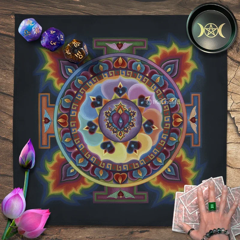 Altar Cloth Tarot Tablecloth Astrology Divination Oracle Card Pad Seven-pointed Star Pagan Wiccan Mystical Symbols Tapestry