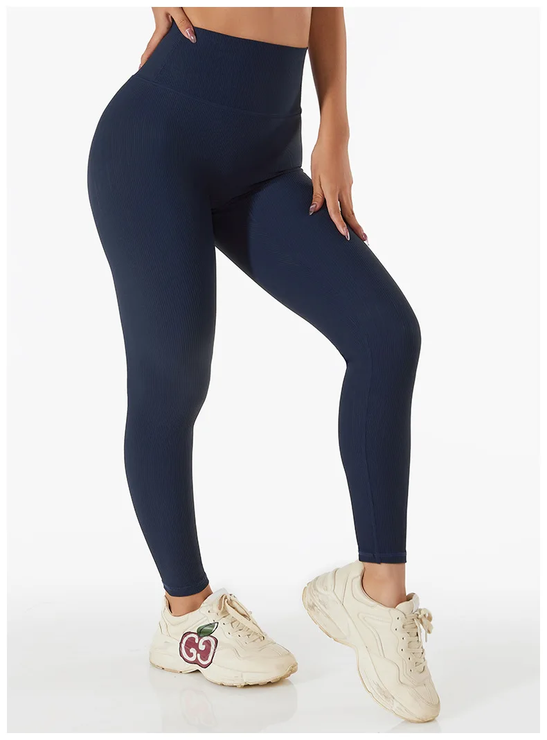 WAREBALL Hohe Taille Yoga Hosen Neue Rippen Nahtlose Gym Leggings Sport Frauen Fitness Weibliche Legging Bauch-steuer Laufhose – Detail 10