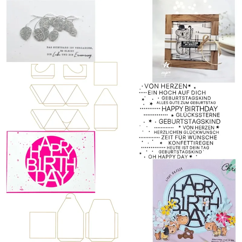 Inside the Circle, There Are Birthday Wishes Hidden Metal Cut Dies and Stamps for DIY Scrap Booking Photo Album Embossing 2026