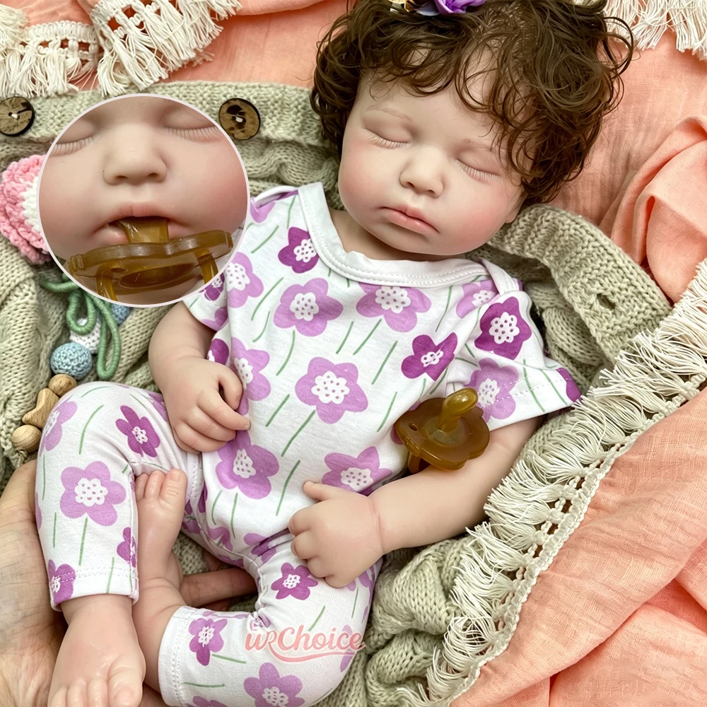 20 Inch Open Mouth Silicone Doll with Hair Loulou Lifelike Exquisite Texture High Simulation Collection Reborn Doll for Artist