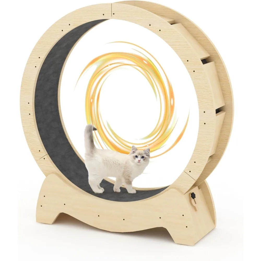 

Cat Wheel Exerciser, 39.4 Inch Cat Treadmill for Indoor, Running Excercise with Detachable Carpet & Silent for Activity Walking