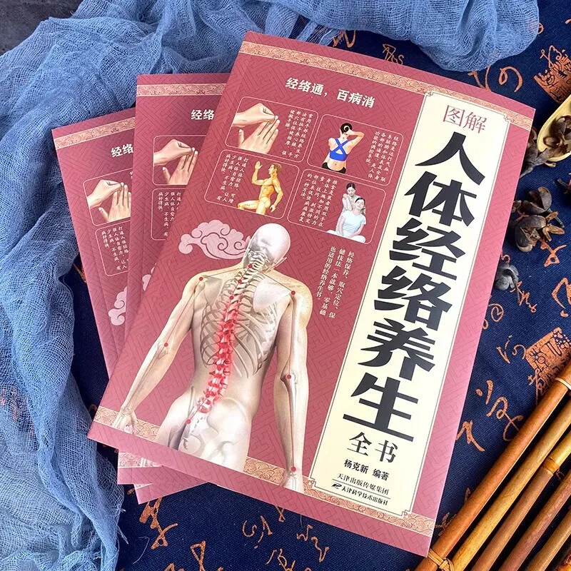 Health and wellness guide book，Complete book on health maintenance with diagrams of human body meridians - Image 4