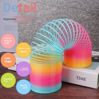 Color Rainbow Circle Funny Magic Toys Early Educational Folding Plastic Spring Coil Children's Creative Stress Relief Gift