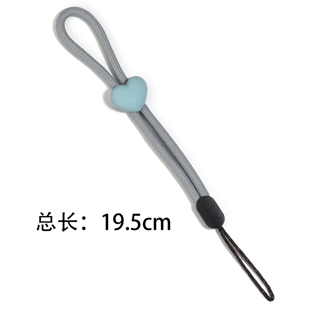2 Stück Einfarbige Kurze Herzförmige Hängeschnur Verstellbares Handy-Lanyard Anti-Verlust-Handgelenkschlaufe Schlüsselanhänger Taschenzubehör – Detail 1