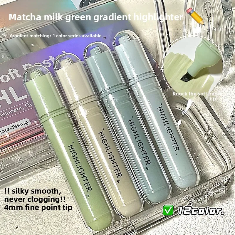 High-Beauty Fluorescent Pen Quick-Drying Non-Paper-Through Hand Account Book Marker Pen for Students' Notes Painting