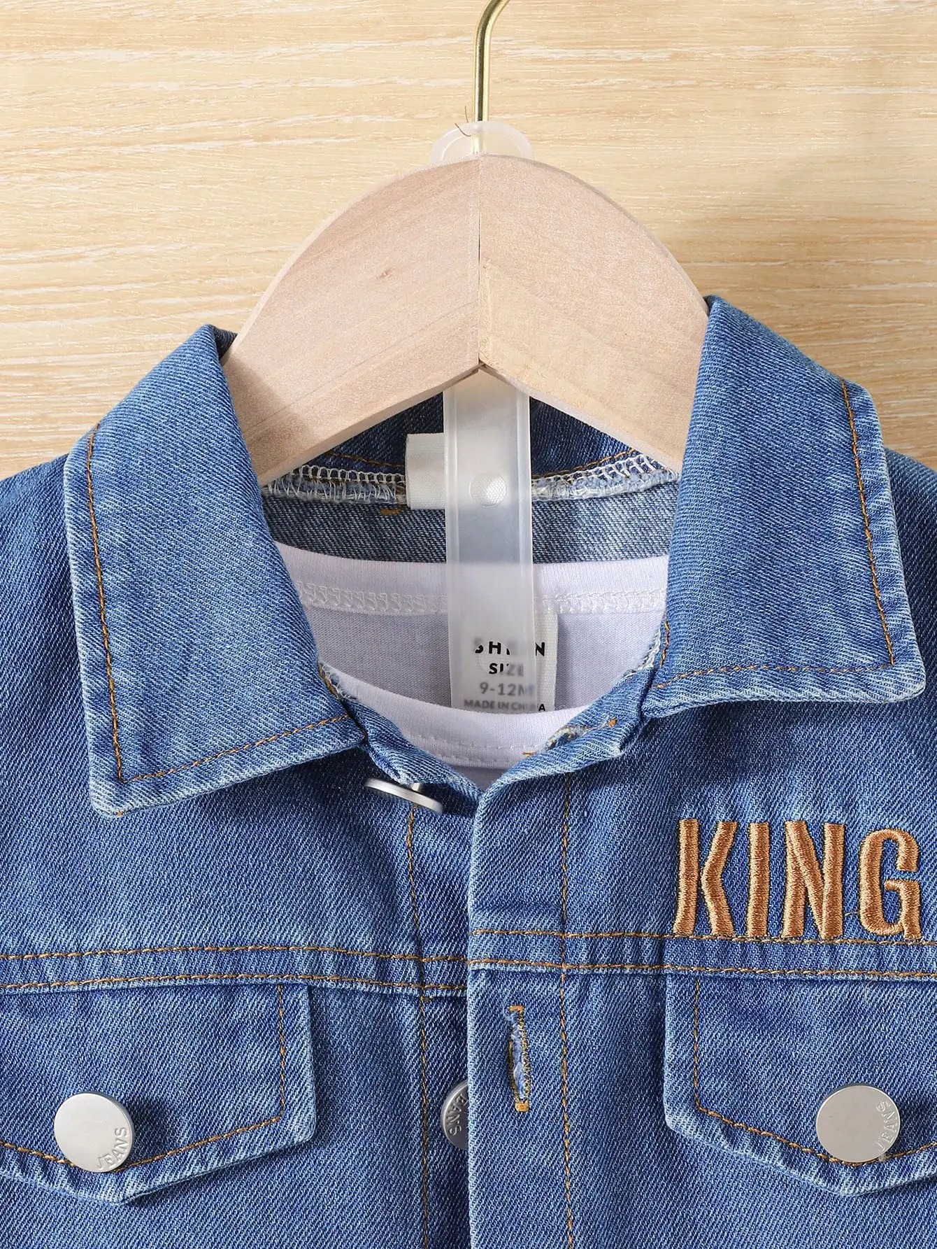 3-Piece الربيع/الصيف جديد الصبي الترفيه في الهواء الطلق الرجعية فتاة الموضة الراحة السفر عطلة الأبيض قصيرة الأكمام سترة جينز السراويل #3