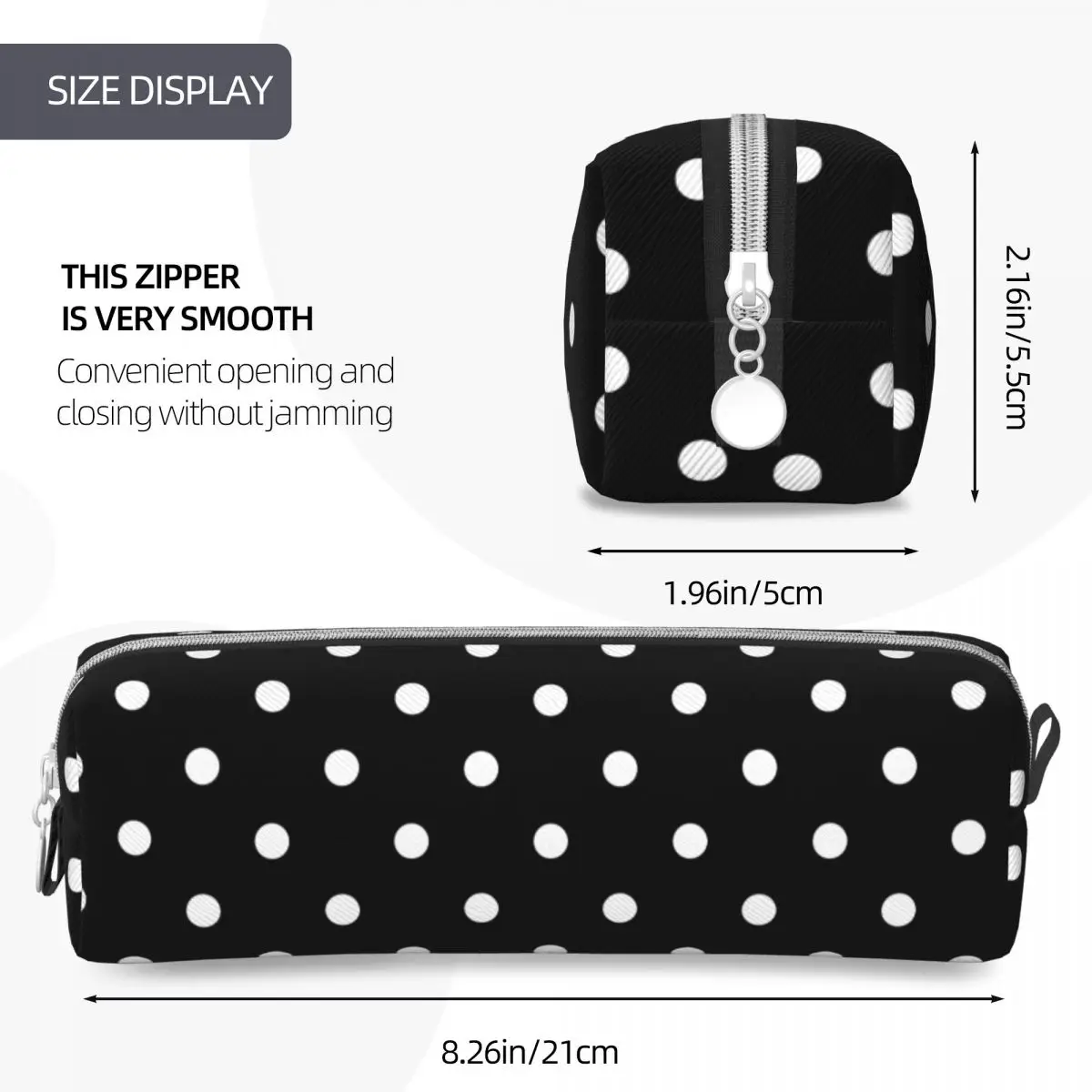 Imagem -04 - Cute Polka Dot Pencil Case Pen Holder Bags Kids Large Storage Presente de Material Escolar Pencil Pouch