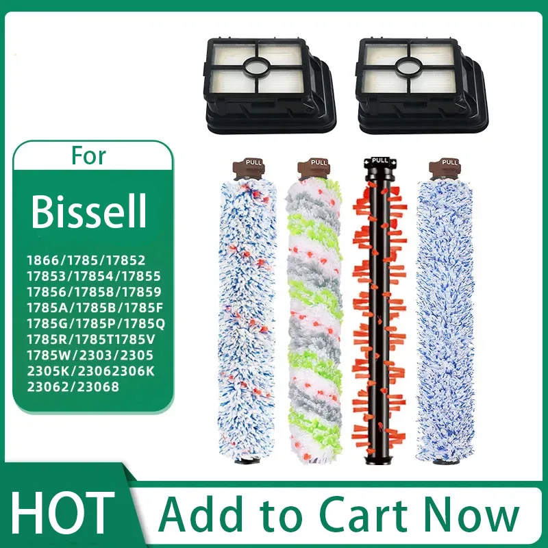 For Bissell Floor Scrubber 1866 1868 1785 17852 17853 17854 17855 2225Z Roller Brush Main Brush Filter Core Accessories Parts