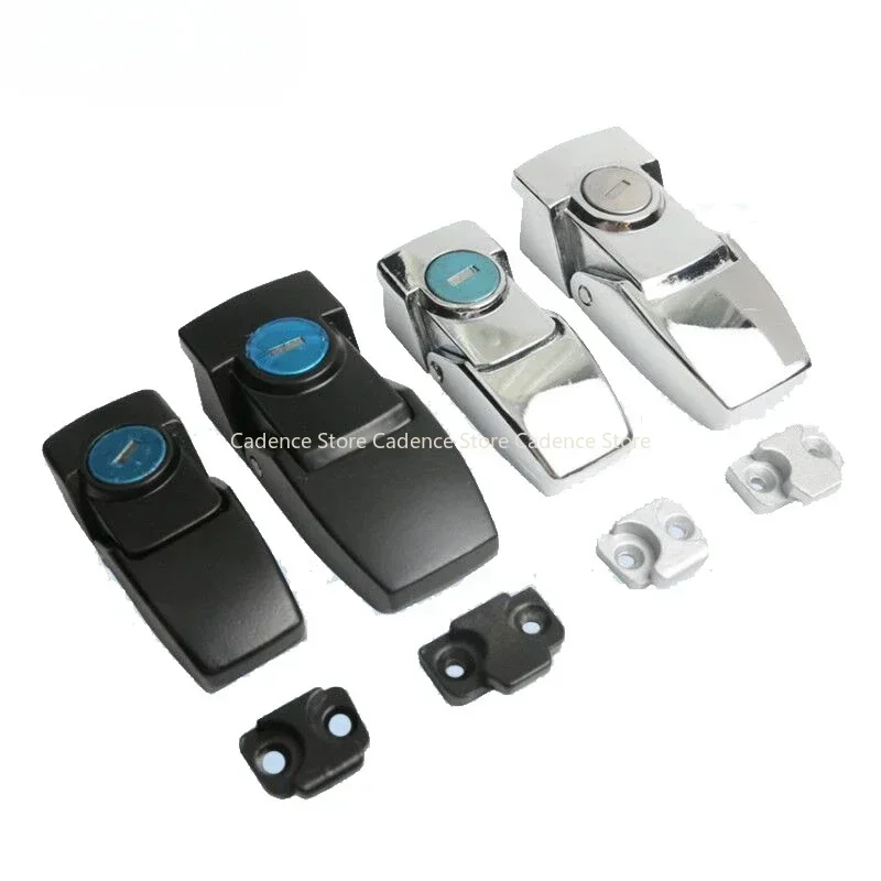 DK604 Hidden cabinet buckle lock with key or no zinc alloy  black chrom finish for Distribution light box  DKS 2pcs