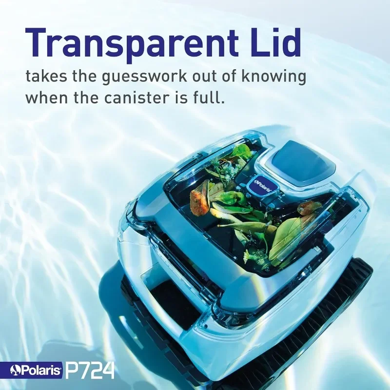 P724 Robotic Pool Cleaner, Lightweight Energy-Efficient Cleaner Perfect for In-Ground Pools up to 36-Feet