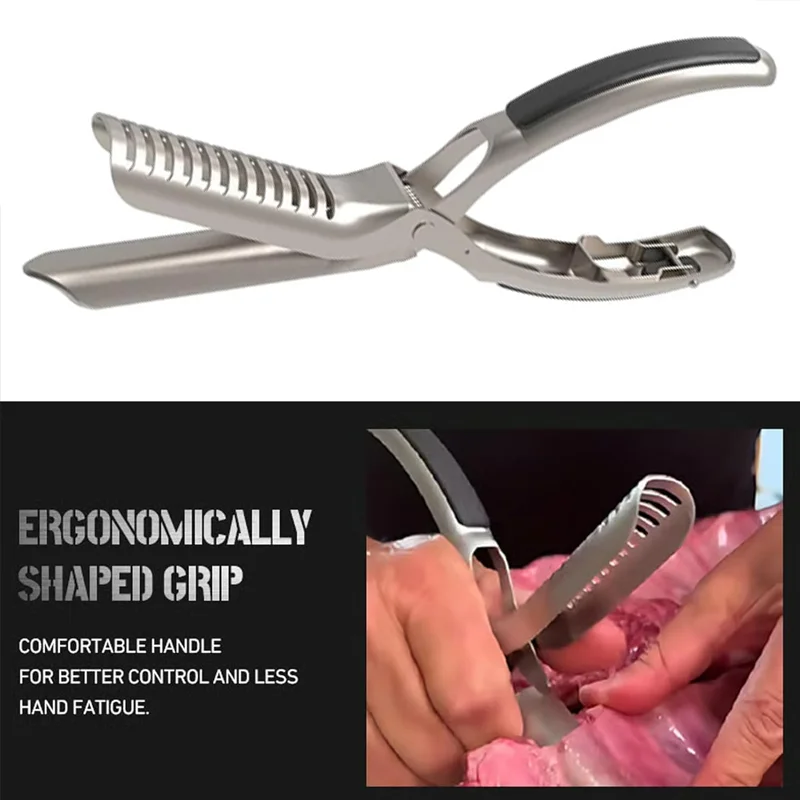 

BBQ Rib Skinner Rib Membrane Remover Stainless Steel Tool Kitchen Grill Gadget for Rib Prep for Chef Easy Membrane Removal