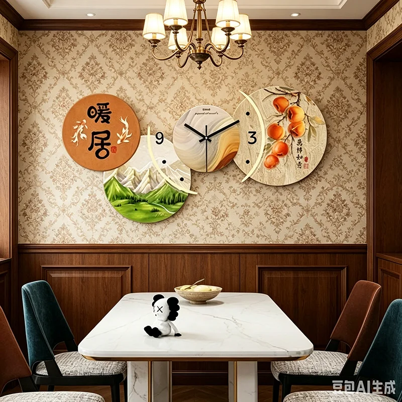 Chinese Creative Clock Wall Restaurant Interior Fashion Vintage Large Size Wall Watch Beauty Orologio Da Parete Home Products