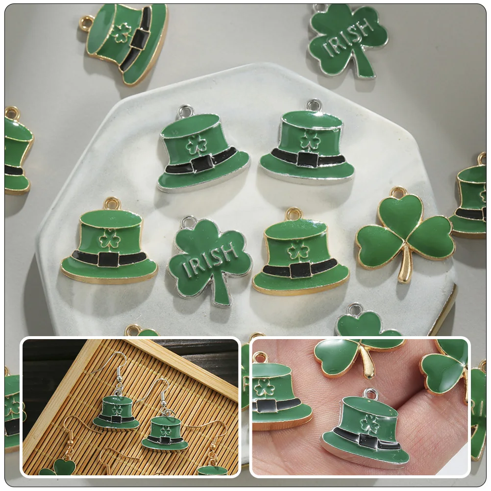 

10 Pcs Irish Oil Drop Pendant Premium Charms for Necklace Pendants Lightweight Beads Bracelets Alloy Home Decoration