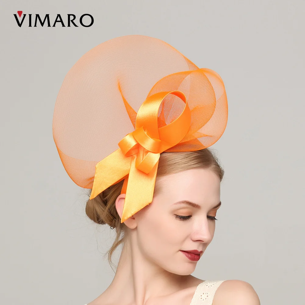 

VIMARO Orange Sinamay Fascinators for Women Elegant Headbands Fascinator Hats for Women Wedding and Church Hair Accessories