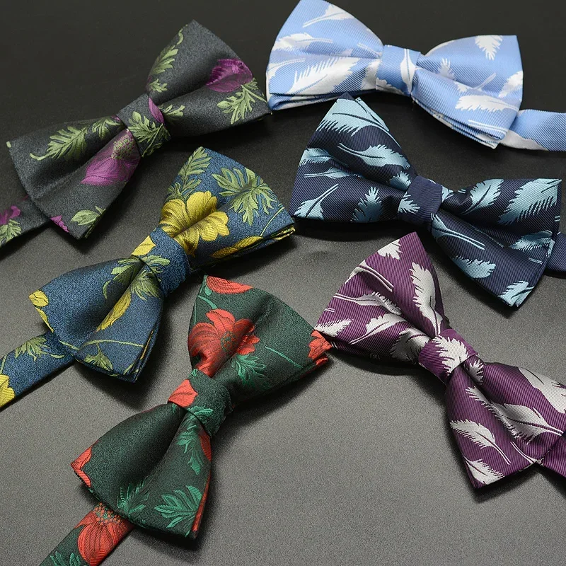 Pena Padrão Bow Tie para homens e mulheres, melhor homem, noivo, casamento, britânico, fêmea, versão coreana, pote