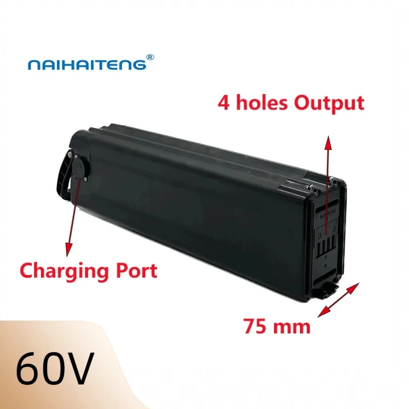 60V 10A 14A 16S4P 18650 Li-ion Rechargeable Lithium Battery pack For Silver Fish Shell Universal Folding Electric Ebike Vehicle