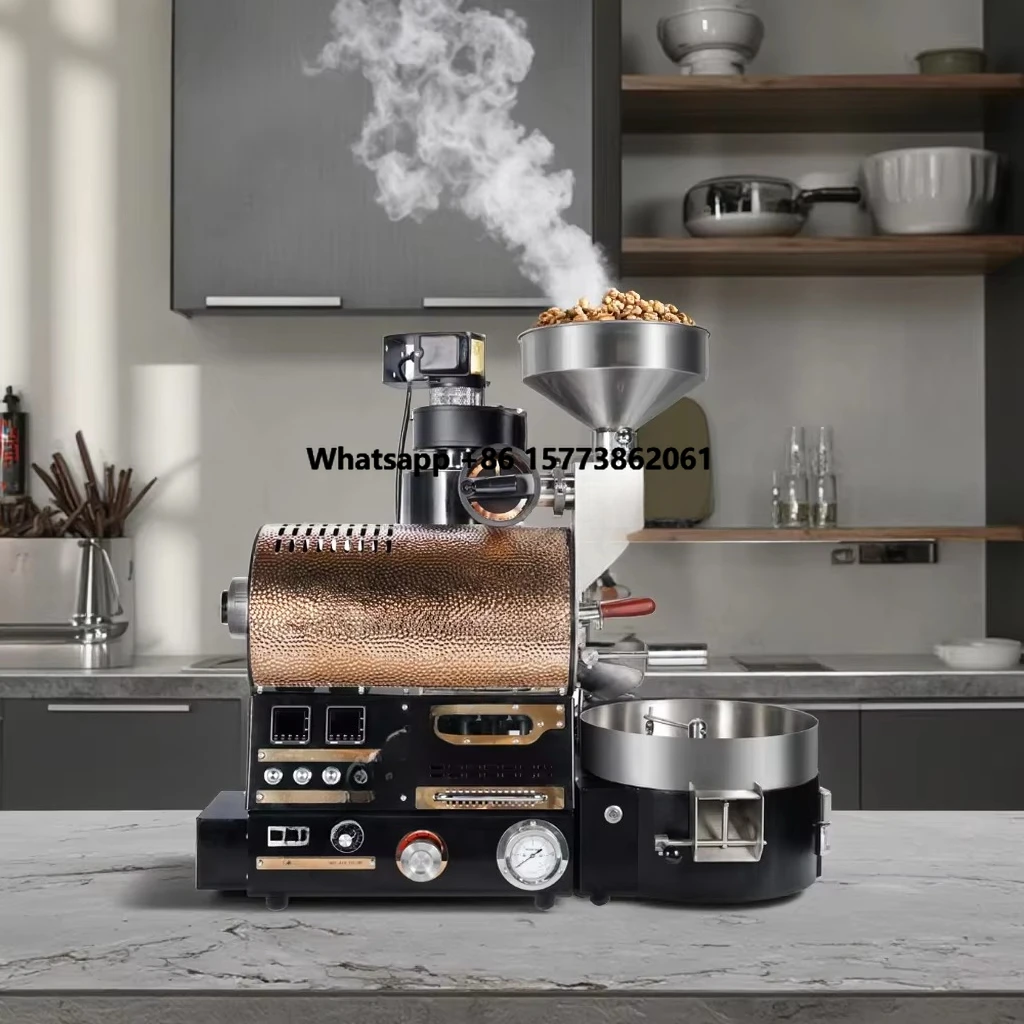 Coffee Roaster 300g 600g 1kg 2kg 3kg Infrared Heated Coffee Bean Roaster Hand Crank Gadget Coffee Roaster 1kg Capacity