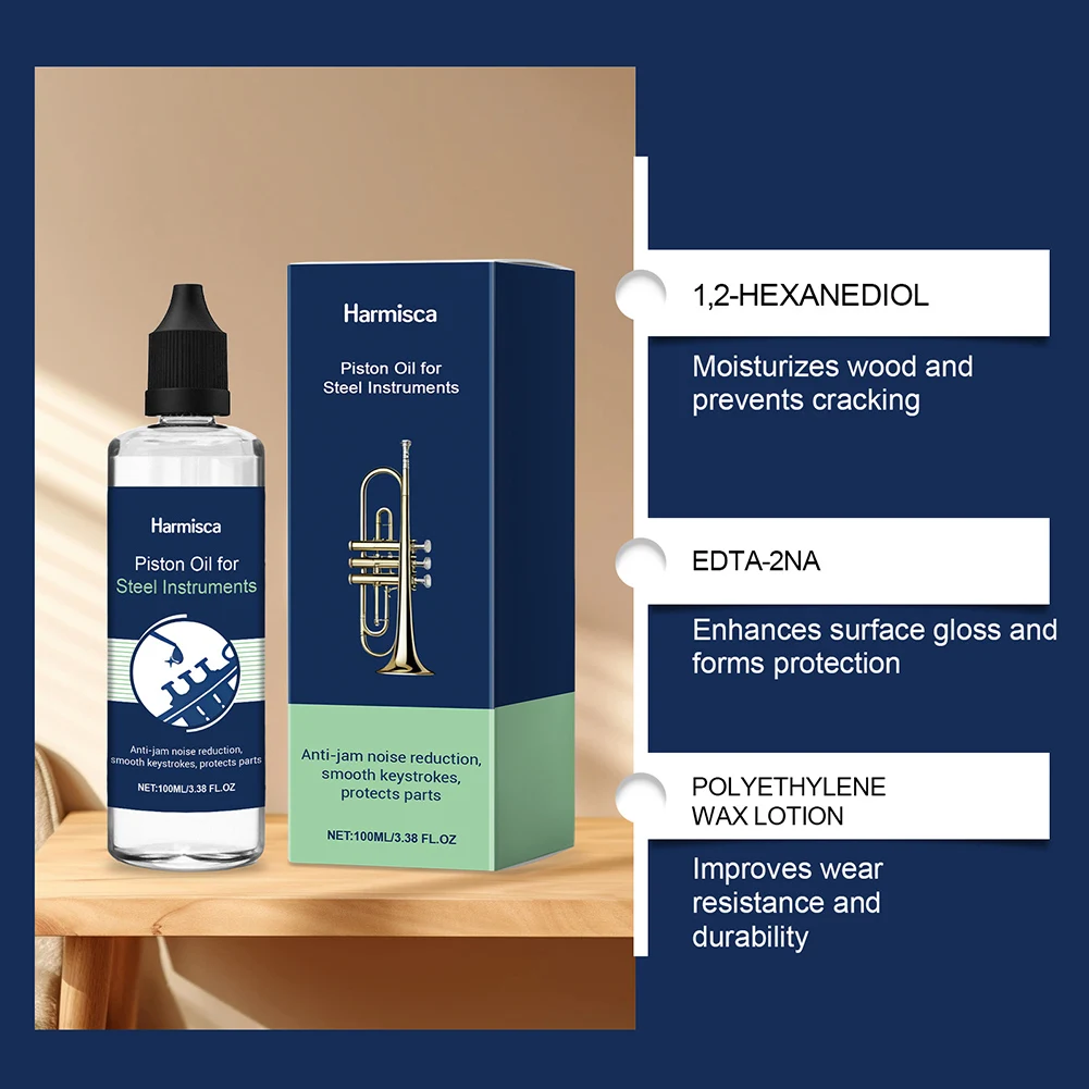 Piston Oil For Steel Instruments Anti-Jam Noise Reduction Smooth-Keystrokes Protecting Parts Oil Lubricant For Brass Instruments
