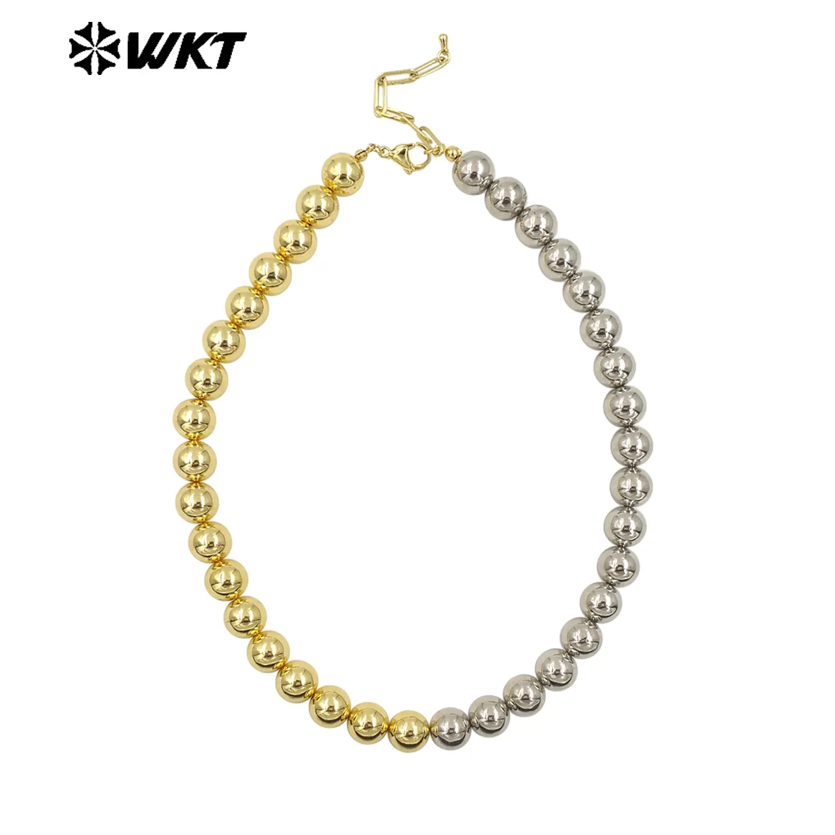 

WT-JFN12 Specially Designed Half 18K Gold And Half Silver Neaded Necklace For Couple Jewelry Or Friend Gifts