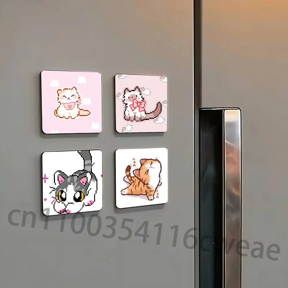 Cute Pixel kitten Magnet Refrigerator Fridge Sticker for Home Decor DIY Wall Decor