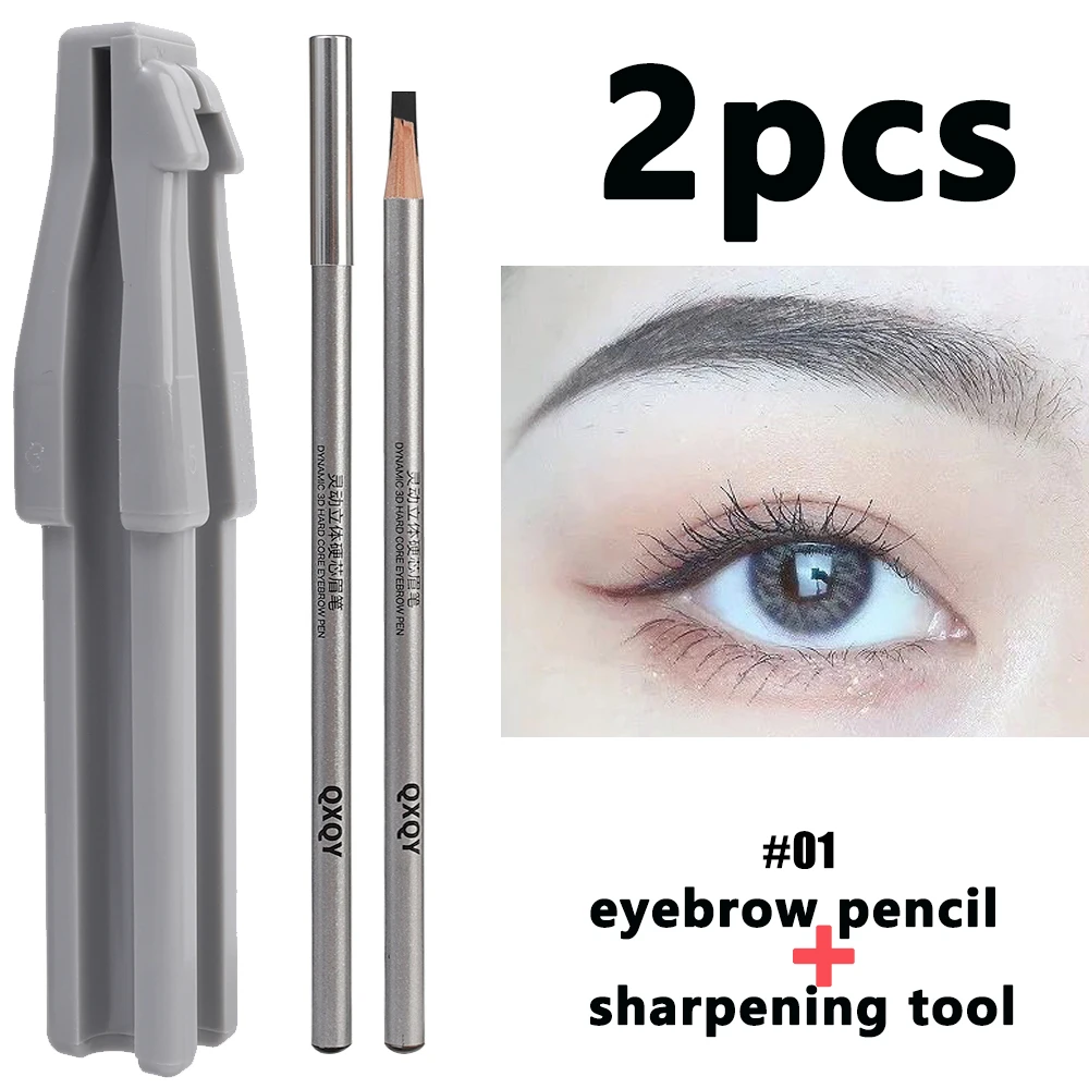 Lápiz de cejas de núcleo duro 3D, lápiz de cejas Natural, duradero, tatuaje a prueba de sudor, suave, salvaje, fácil de usar, maquillaje para principiantes