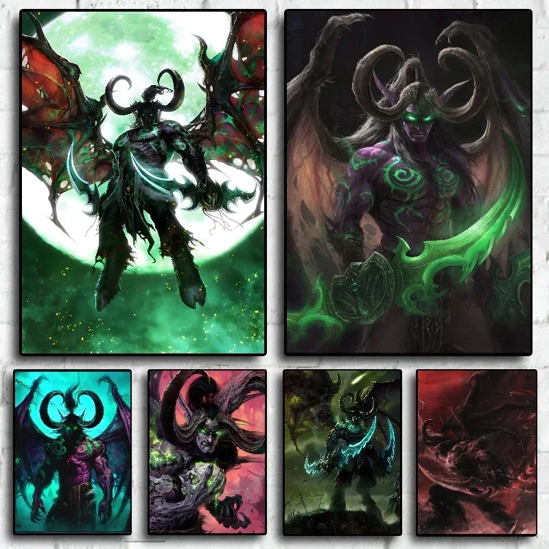 World of Warcraft Demon Hunter Popular Creativity Artwork Posters and Canvas Painting Wall Art Picture Game Room Home Decoration