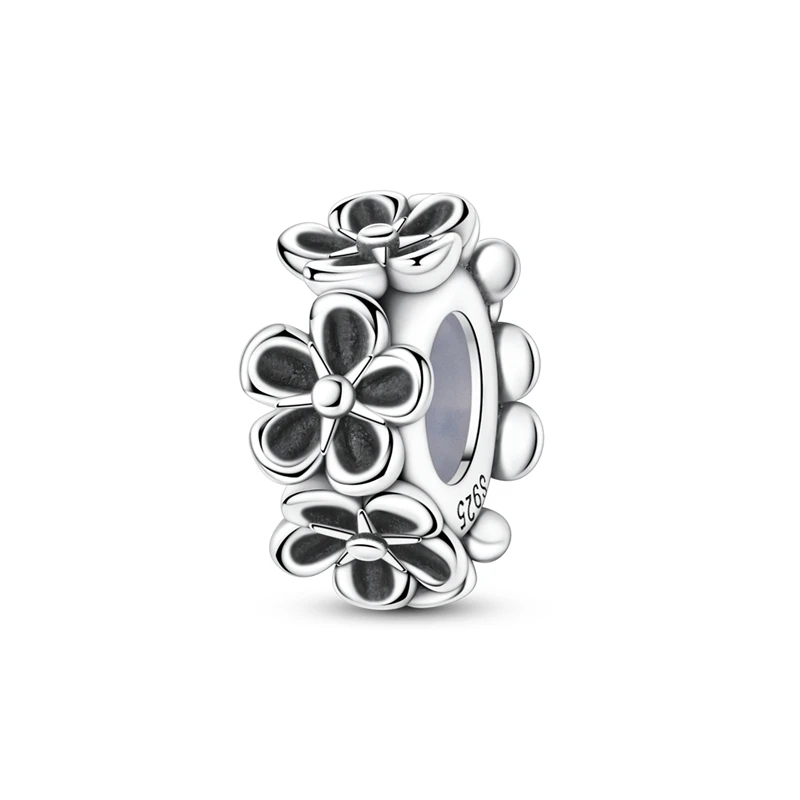 

Hot Sale Flower Pave Clip Bead 925 Sterling Silver Dangle Pendant Fit Bangle Bracelet Necklace DIY Jewelry