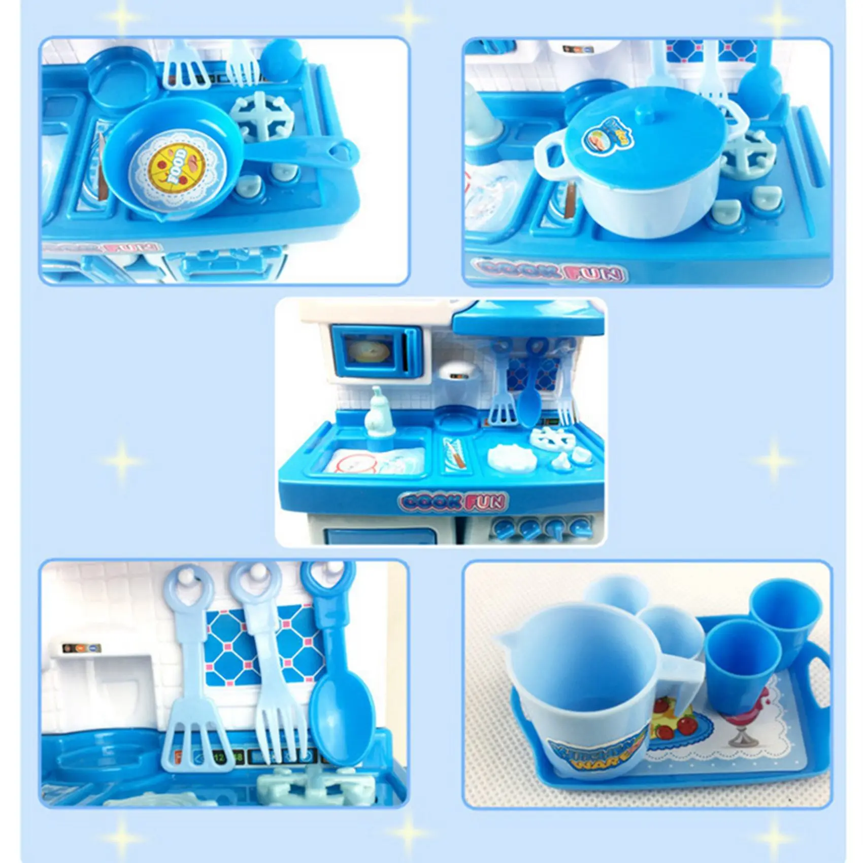 

ABWE-24X Cooking Set Music Pretend Accessories Kitchen Set Kitchen Game Play Cooking Utensils Set For Kids - Pink