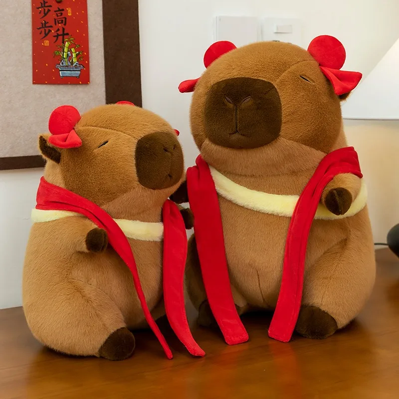 

Kawaii Capybara, плюшевая игрушка Nezha Capybara, мягкая кукла, милый плюшевый детский подарок на день рождения, идеально подходит для машины с когтями, снижение и