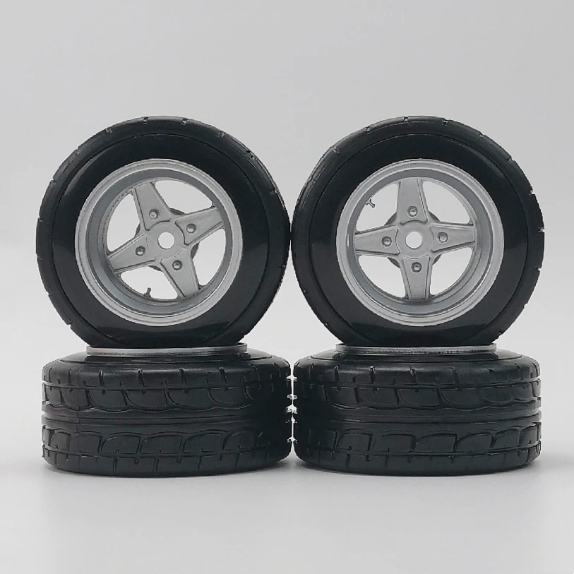 4pcs 6/9mm Offset 1/10 Scale Plastic Wheels Rims with Hard Plastic Tire RC Car Drift On road Touring Model Hobby