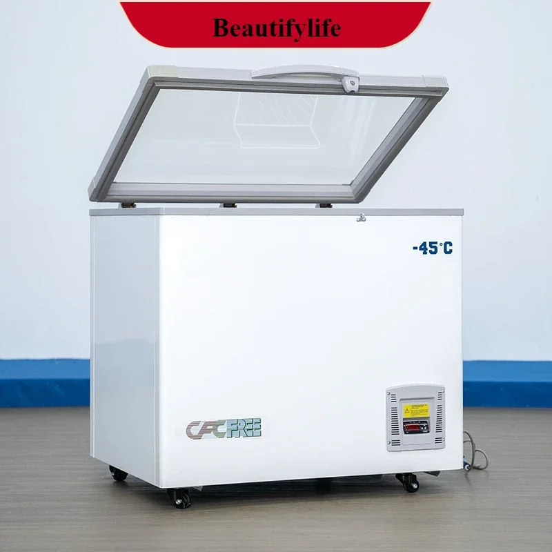 

E132 minus -40 degrees refrigerator glass door tuna display freezer test box refrigerator 108L low temperature -60