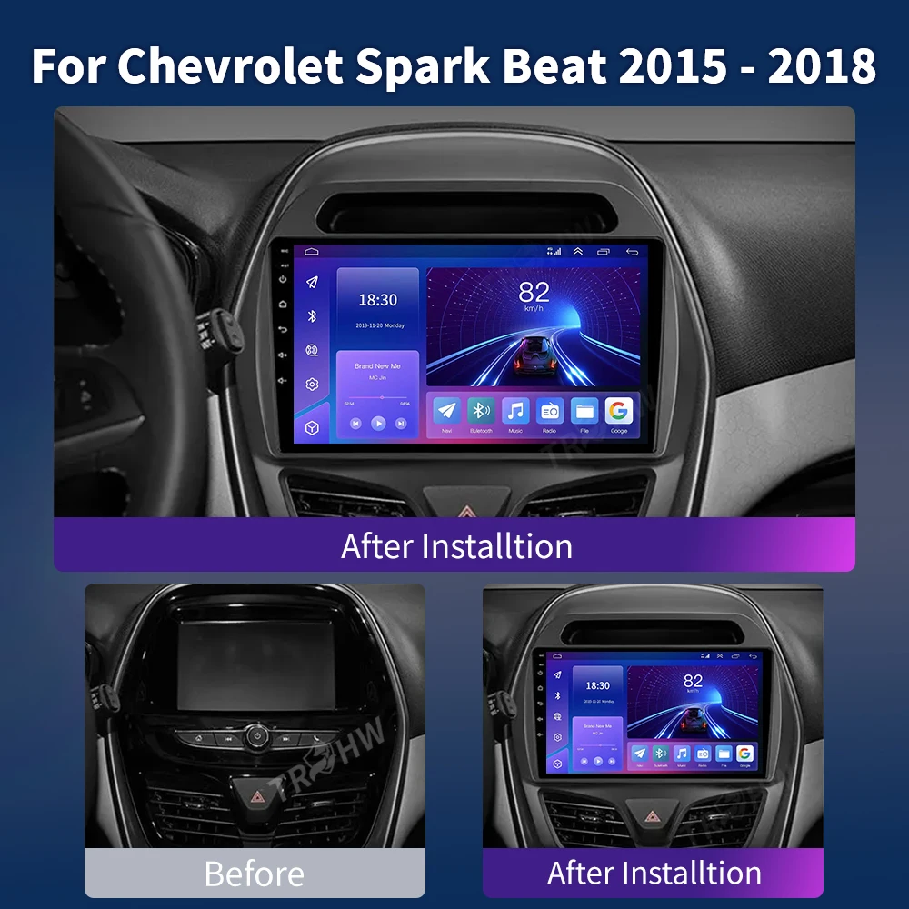 For Chevrolet Spark Beat 2015 - 2018 Car Radio Multimedia Video Player Navigation stereo GPS Android 13 No 2din 2 din dvd