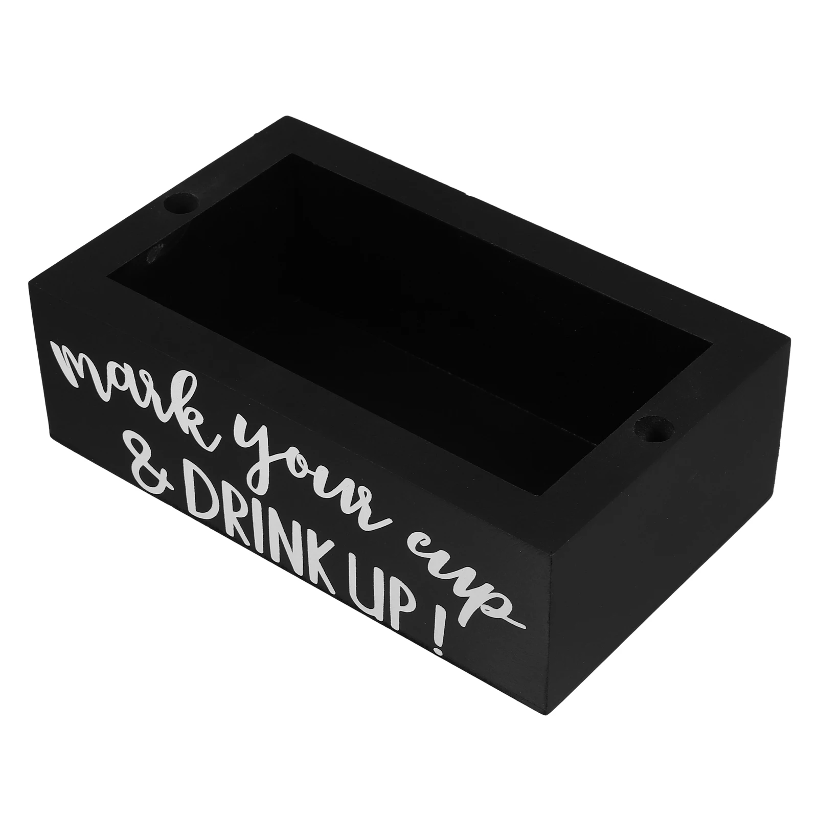 

Wooden Cup Storage Organizer with Pen Holder for Kitchen Cabinet Table Large Capacity Double Wooden Holder