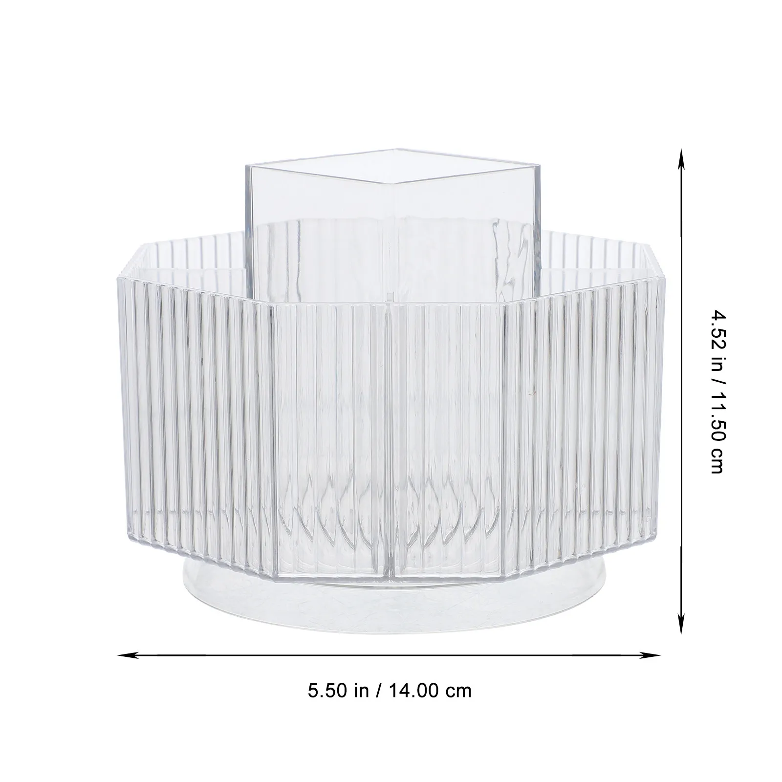 Makeup Brush Organizer Box Rotating Desktop Brush Holder with Compartments for Vanity Bedroom Living Room Tabletop