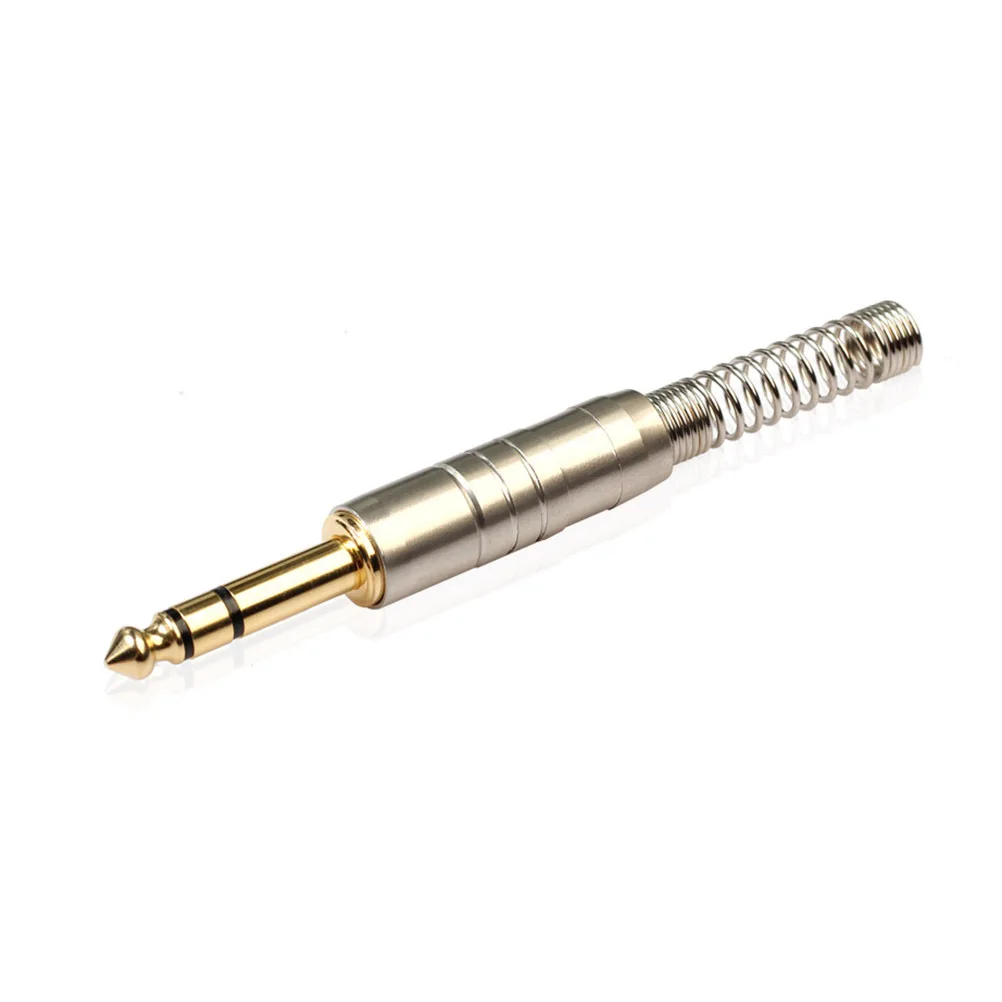 

2pcs 6.35Mm Audio Welding Head Gold Plated Stereo Connector For Cable Terminal Eco Friendly Soldering Low Smoke Pollution Free