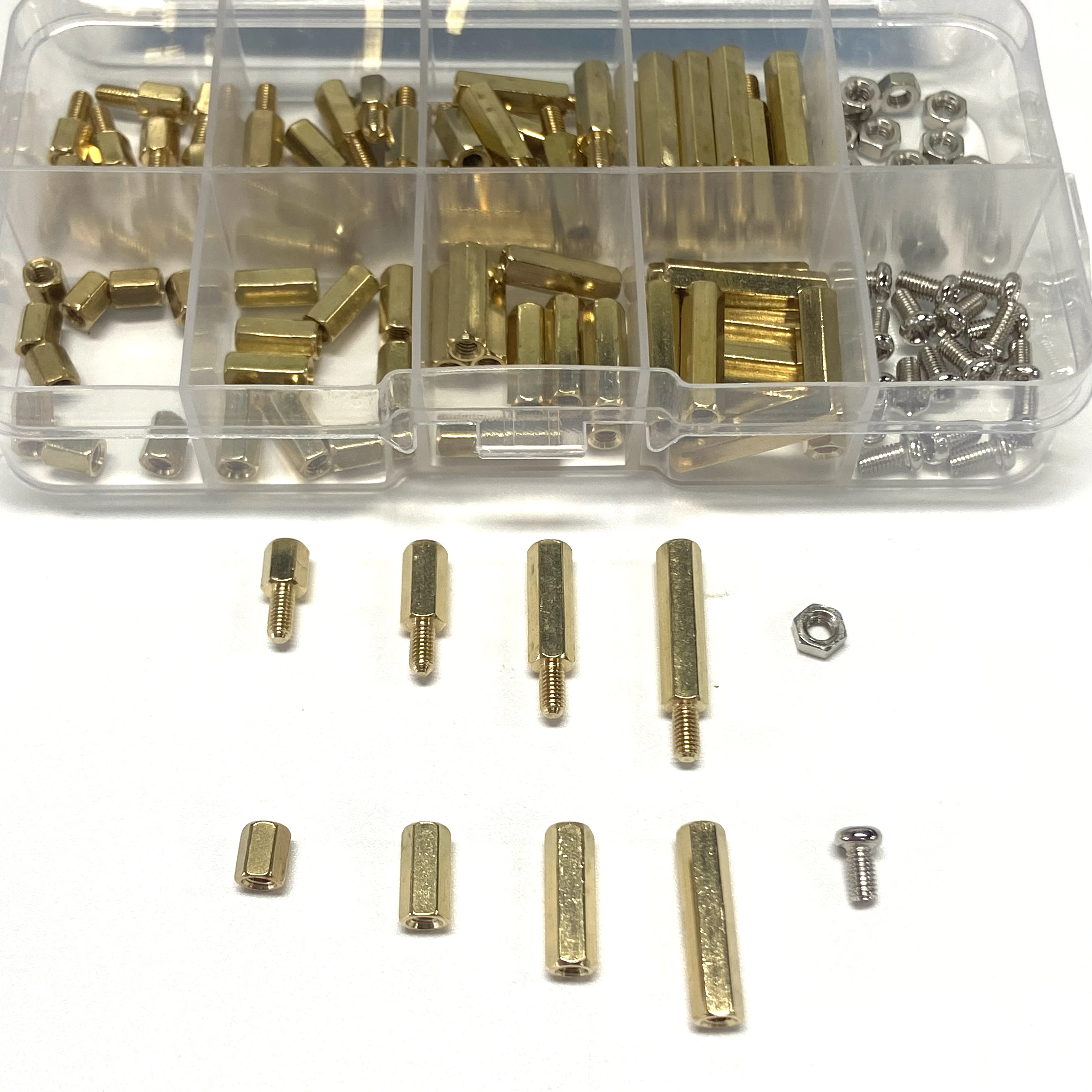 Separador de latón M3 para placa PCB, Kit surtido de tornillos hexagonales para tuercas, espaciadores hembra-hembra de latón, 120 piezas, M3 x 6 M3