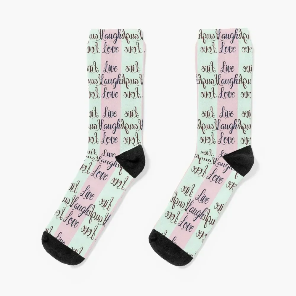 

LIVE LAUGH LOVE Socks New year's designer brand japanese fashion hiking Man Socks Women's