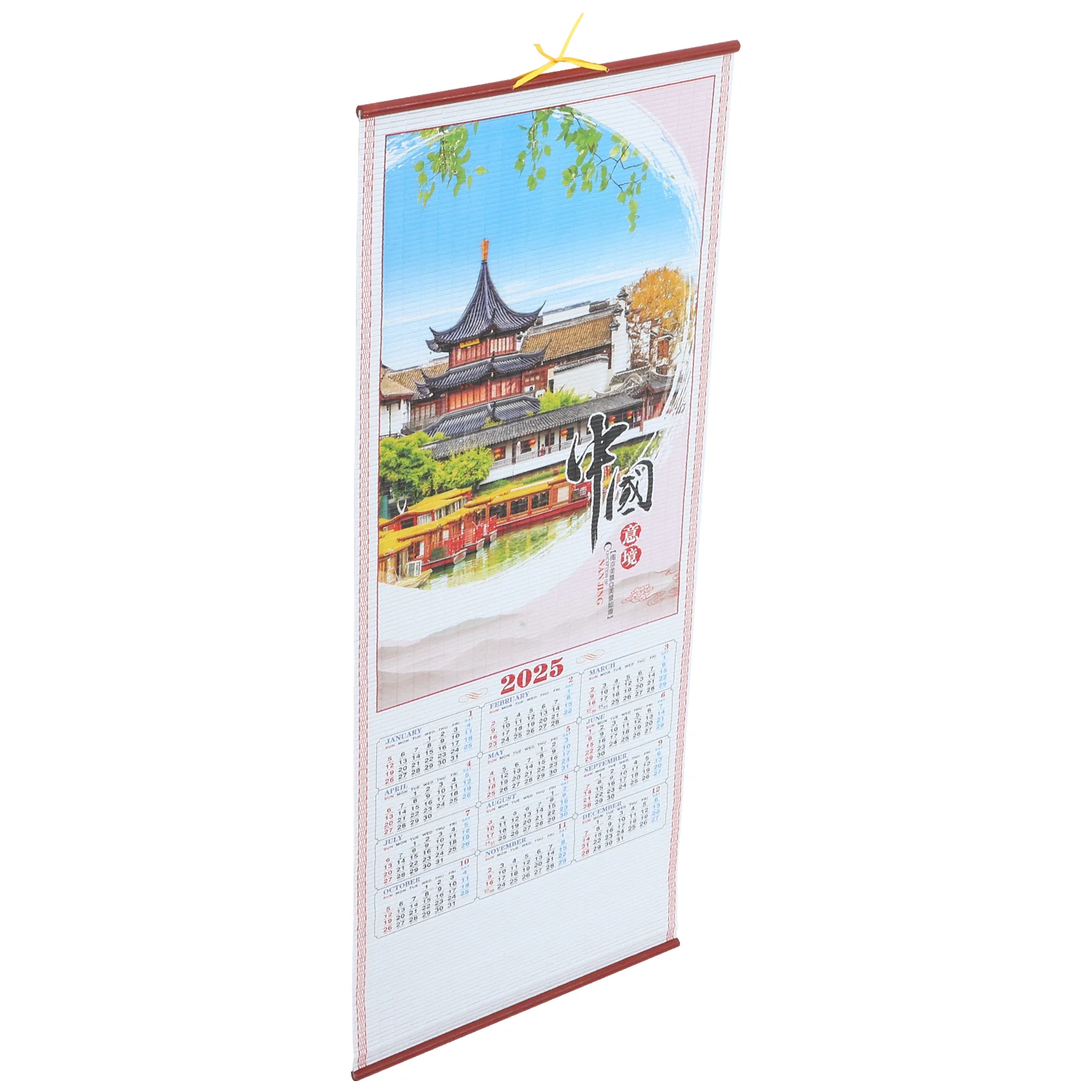 

Year of The Snake Hanging Scroll Calendar Household Monthly Imitation Rattan Paper Office Accessories Family Wall Child